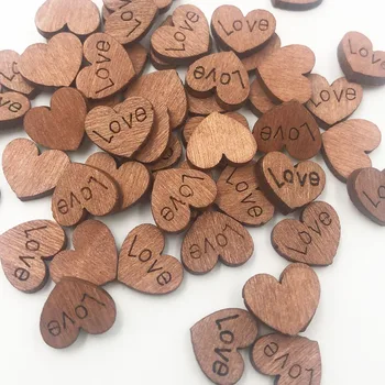 100шт 12*10 мм темно-коричневые деревянные пуговицы в виде сердца Инструменты для шитья Микс Лот WB768