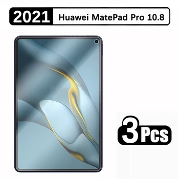 (3 упаковки) Закаленное стекло для Huawei MatePad Pro 10.8 2021 Защитная пленка для экрана планшета с защитой от царапин