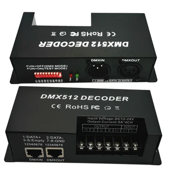 DMX 512 4-Канальный декодер сценический светодиодный контроллер освещения PWM драйвер диммера 30A вход DC12V-24V RGB led bar dmx декодер