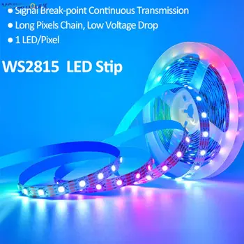 WS2815 (Обновлено WS2812B и WS2813) Светодиодная лента RGB Pixel Smart с индивидуальным адресом двойного сигнала 30/60/144 светодиода /пиксель /m DC12V 4Pin