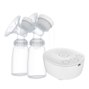 Двойной электрический молокоотсос, электрический молокоотсос USB с бутылочкой для детского молока, холодной грелкой, мощными молокоотсосами, не содержащими BPA