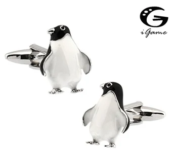 Запонки iGame Penguin Качественный латунный материал Черный Милый животный дизайн Бесплатная Доставка