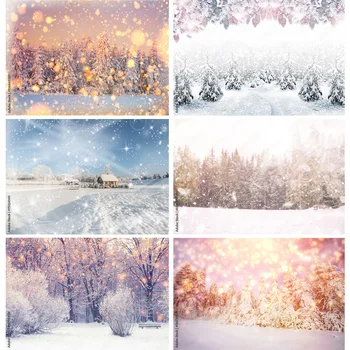 Зимний фон для фотосъемки природных пейзажей, лесной пейзаж со снежинками, фотофоны для путешествий, студийный реквизит 22108 DJXJ-01