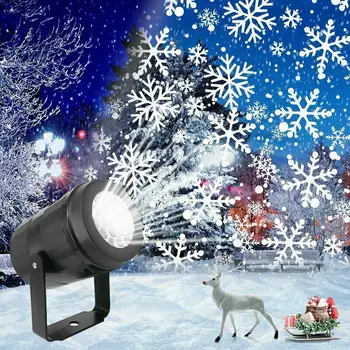 Рождественское большое украшение, проектор, Снежинка, Рождественская вечеринка, Лазерная светодиодная подсветка сцены, Вращающееся Рождественское освещение, Садовый декор