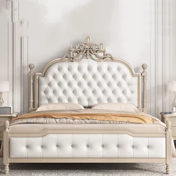 Роскошная Дизайнерская двуспальная кровать Princess Villa для сна высокого класса, Современная двуспальная кровать Queen Design, мебель для спальни в скандинавском стиле